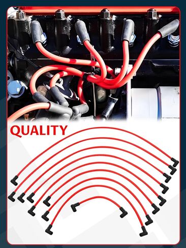 9748HH Spark Plug Wire Set Compatible with 99-06 sliverado sierra Tahoe Yukon, 10mm Spark Plug Wires Set without Heat Sheild (Black) in Kuwait