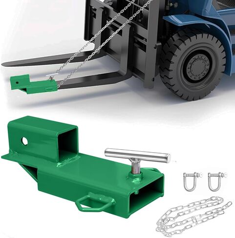 Forklift Trailer Hitch Attachment, 2 Inch Hitch Receiver Pallet Fork Trailer Towing Adapter with Safety Chain,1PC(Black) in Kuwait