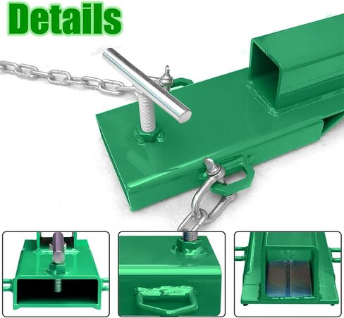 Forklift Trailer Hitch Attachment, 2 Inch Hitch Receiver Pallet Fork Trailer Towing Adapter with Safety Chain,1PC(Black) in Kuwait