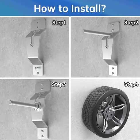 حاملة إطارات احتياطية على الحائط للمقطورات المغلقة ، قوس حاملة الإطارات الاحتياطية للمقطورة المغلقة ، قم بتركيب الإطار الاحتياطي الخاص بك مباشرة على جدار الإطارات المقطوعة الخاصة بك الأسود in Kuwait