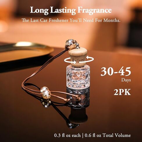 معطر هواء السيارة المعلقة ، 2 عبوة طويلة الأمد للسيارات تصل إلى 30-45 يومًا ، وموزع الزيت العطور الطبيعية للمكتب المنزلي - Mahogany Coconut in Kuwait