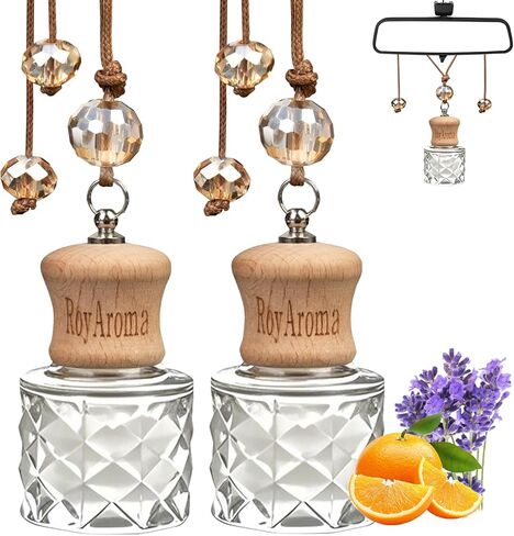 معطر هواء السيارة المعلقة ، 2 عبوة طويلة الأمد للسيارات تصل إلى 30-45 يومًا ، وموزع الزيت العطور الطبيعية للمكتب المنزلي - Mahogany Coconut in Kuwait