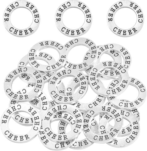 20pcs 22 mm Antique Silver Circle Inspirational Message Charms Alloy Engraved Faith Hope Love Truth Peace Pendant Connectors for DIY Necklace Bracelet Jewelry Making Supplies in Kuwait
