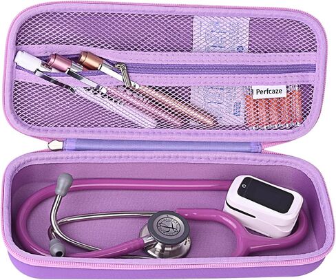 حالة سماعة الطبيب المحمولة متوافقة مع 3M Littmann Classic III ، II S.E خفيفة الوزن ، أمراض القلب ، MDF ، حالة السماعات الصلبة مع جيب الشبكة للملحقات الطبية بالحرارة in Kuwait
