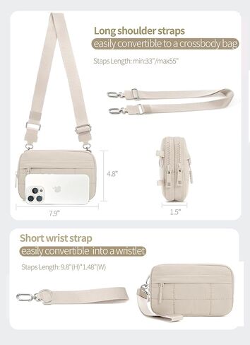 أكياس كروس صغيرة للنساء من نايلون معصم محفظة RFID مع 4 سستة تحمل جميع حامل بطاقة ائتمان المحفظة in Kuwait