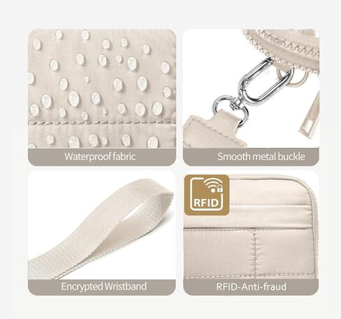 أكياس كروس صغيرة للنساء من نايلون معصم محفظة RFID مع 4 سستة تحمل جميع حامل بطاقة ائتمان المحفظة in Kuwait