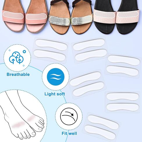 6 Pair Sandal Shoe Strap Extender Heel Sandal Strap Cushion Strips Heel Grips Liner Insert for Shoes Too Big Preventing Slipping, Rubbing, Non-Slip in Saudi Arabia