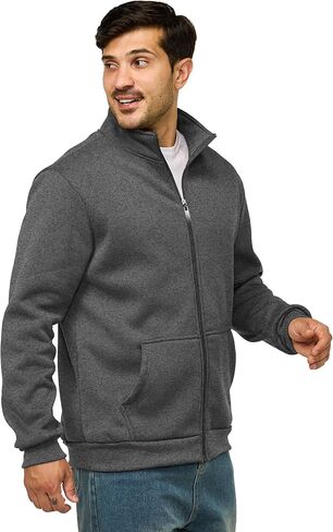 Men's Fleece Jackets Casual Lightweight Full Zip Sweatshirts Athletic Outdoor Coats with Pockets in Kuwait