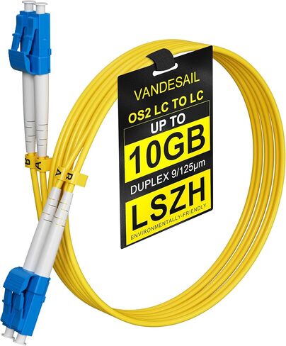كابل تصحيح الألياف OS2 LC إلى LC بطول 1 متر، كابل إيثرنت ألياف بصرية أحادي الوضع OFNP LC LC، كابل ألياف مزدوج SMF 1 جيجا/10 جيجا بايت SMF 9/125 ميكرومتر، سلك تصحيح الطائر SFP + جهاز إرسال واستقبال - 1 متر (3.28 قدم) in Kuwait