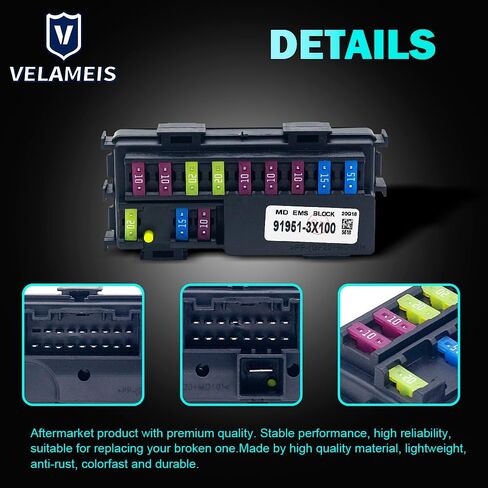 Engine Small Fuse Box Compatible 91951-3X150 Compatible with 2014 2015 2016 Hyundai in Saudi Arabia
