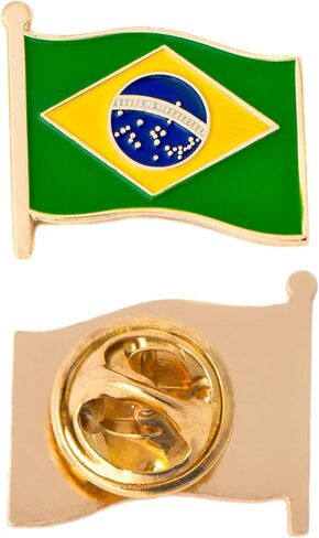 Desert Cactus Brazil Flag Lapel Pin Country Enamel Made of Metal Souvenir Hat Men Women Patriotic Brazilian (Rectangle Pin) in Saudi Arabia