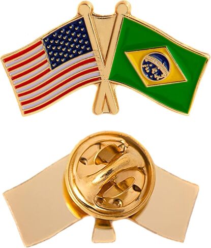 Desert Cactus Brazil Flag Lapel Pin Country Enamel Made of Metal Souvenir Hat Men Women Patriotic Brazilian (Rectangle Pin) in Saudi Arabia