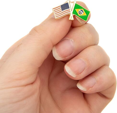 Desert Cactus Brazil Flag Lapel Pin Country Enamel Made of Metal Souvenir Hat Men Women Patriotic Brazilian (Rectangle Pin) in Saudi Arabia
