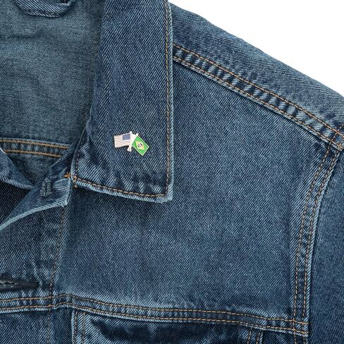 Desert Cactus Brazil Flag Lapel Pin Country Enamel Made of Metal Souvenir Hat Men Women Patriotic Brazilian (Rectangle Pin) in Saudi Arabia