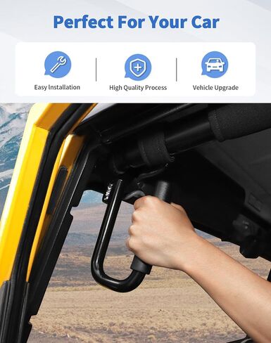 مقابض إمساك الأمامية تناسب 1997-2006 Jeep TJ Wrangler Grab Bar مقبض قبضة الصلب الأمامي 97-06 Jeep Wrangler TJ Grab Bar ، Red in Saudi Arabia