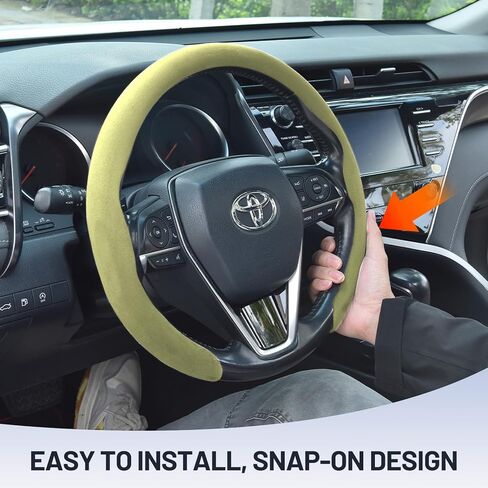 Suede Steering Wheel Cover, Universal 15 Inch Premium Non-Slip Steering Wheel Cover Gray in Kuwait