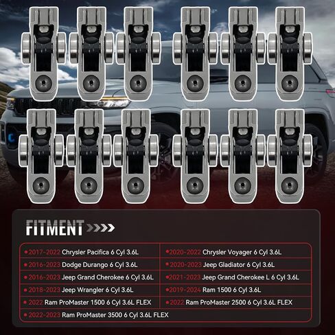 ذراع الصمام الروك ، مجموعة من 6 اليسار الصمام اليمين روك كدينات Rocker ARM 5047896AD لكرايسلر باسيفيكا/Voyager Jeep Gladiator/Cherokee/Wrangler RAM Promaster 1500 2500 3500 in Kuwait