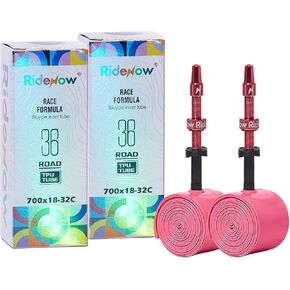 2 حزمة RIDENOW TPU Inner Tube 700C × 18-32C خفيفة الوزن لدراجة الطريق 85 ملم PRESTA PRESSA in Saudi Arabia