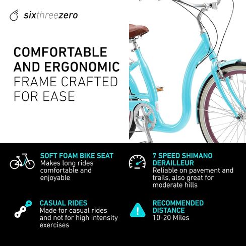 sixthreezero Easy Boarding Women's 7-Speed Bicycle, Teal in Saudi Arabia