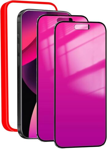 واقي شاشة للخصوصية لهاتف iPhone 16 Pro Max من الزجاج المقسى لهاتف iPhone16 ProMax مضاد للتجسس ومضاد للضوء الأزرق مع إطار تثبيت بدون فقاعات (6.9 بوصة وردي) in Kuwait
