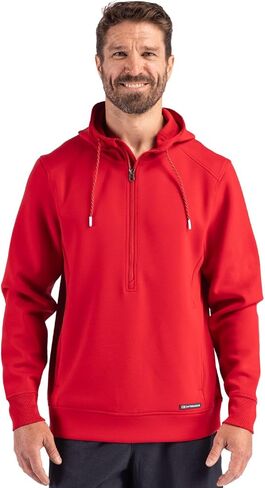 Cutter & Buck Roam Eco Half Zip Recycled Mens Hooded Pullover in Saudi Arabia