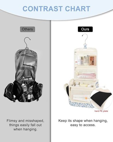 Relavel Hanging Toiletry Bag for Men and Women, Travel Toiletries Bag Water-resistant Large Makeup Cosmetic Organizer Storage, Shaving Dopp Kit Shower Bathroom Hygiene Bags, Carry-on Travel Essentials in Kuwait