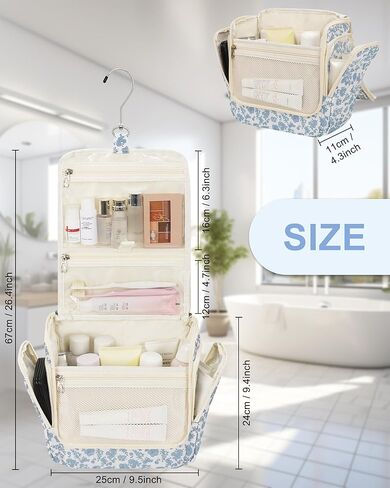 Relavel Hanging Toiletry Bag for Men and Women, Travel Toiletries Bag Water-resistant Large Makeup Cosmetic Organizer Storage, Shaving Dopp Kit Shower Bathroom Hygiene Bags, Carry-on Travel Essentials in Kuwait