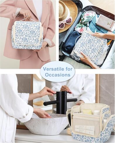 Relavel Hanging Toiletry Bag for Men and Women, Travel Toiletries Bag Water-resistant Large Makeup Cosmetic Organizer Storage, Shaving Dopp Kit Shower Bathroom Hygiene Bags, Carry-on Travel Essentials in Kuwait