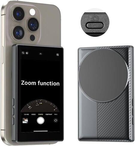 4K Selfie Monitor for iPhone Android, Magnetic Rear Camera Screen with 33ft Bluetooth Remote, Ideal for Content Creators & Travel Vloggers (OM01 Lite) in Kuwait