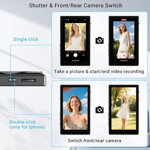 4K Selfie Monitor for iPhone Android, Magnetic Rear Camera Screen with 33ft Bluetooth Remote, Ideal for Content Creators & Travel Vloggers (OM01 Lite) in Kuwait