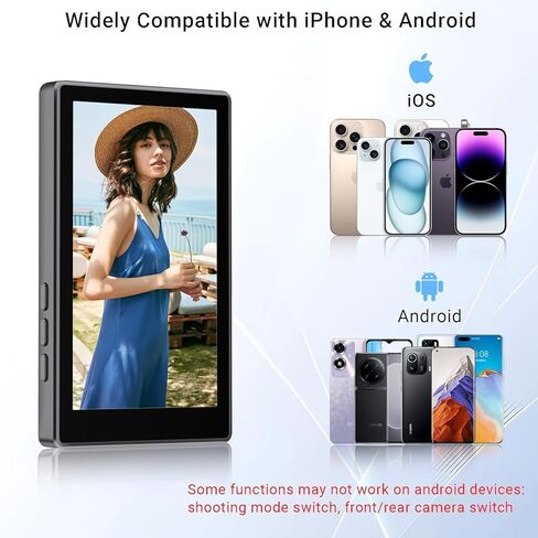 4K Selfie Monitor for iPhone Android, Magnetic Rear Camera Screen with 33ft Bluetooth Remote, Ideal for Content Creators & Travel Vloggers (OM01 Lite) in Kuwait