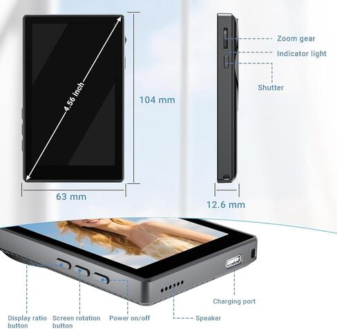 4K Selfie Monitor for iPhone Android, Magnetic Rear Camera Screen with 33ft Bluetooth Remote, Ideal for Content Creators & Travel Vloggers (OM01 Lite) in Kuwait