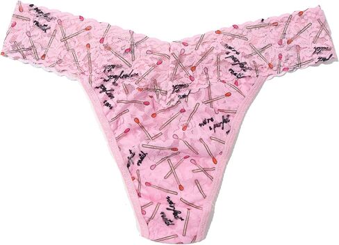 hanky panky Signature Lace Printed Original Rise Thong (PR4811P),Overjoyed in Kuwait