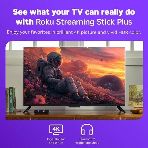 Roku Streaming Stick Plus 2025 - 4K & HDR Roku Streaming Device for TV with Voice Remote - Free & Live TV in Saudi Arabia