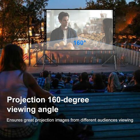 200 inch Projector Screen with Stand,Portable Heavy Duty Bracket Projector Screen 16:9 4K HD Rear Front Projection Movie Screen with Carry Bag Support Height Adjustable Stand for Home Theater in Saudi Arabia