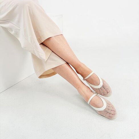 Mesh Flats for Women Ballet Mary Jane Flats Buckle Strap Comfy Casual Office Daily Ballerina Flat Women Shoes in Saudi Arabia