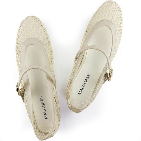 Mesh Flats for Women Ballet Mary Jane Flats Buckle Strap Comfy Casual Office Daily Ballerina Flat Women Shoes in Saudi Arabia