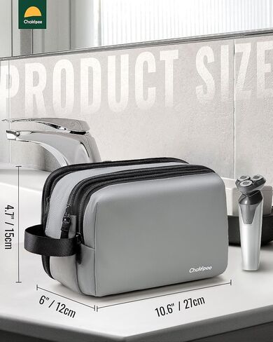 Toiletry Bag for Men, Travel Toiletries Organizer Dopp Kit Waterproof Shaving Bag for Toiletry Accessories, Lightweight Cosmetic Bags with Zippers, Bathroom Essentials (Black) in Saudi Arabia
