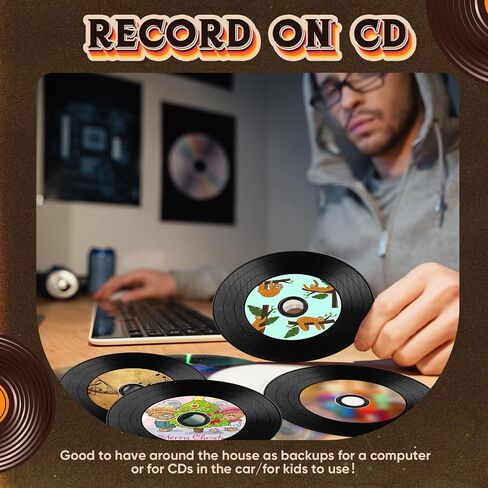 25 Pcs CD-R 700MB Black Surface,with 25 Pcs Clear Jewel Case | 80 Min Capacity, 52X Speed, White Inkjet Printable Center, 25 Jewel Cases Included, Music Archiving, Data Backup, Labels in Saudi Arabia