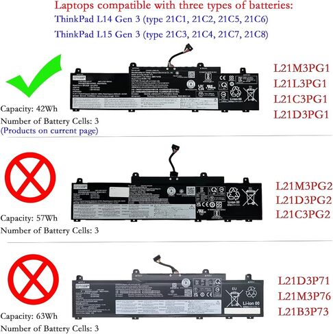 بطارية الكمبيوتر المحمول L19L3PF2 57Wh 3 خلايا متوافقة مع Lenovo IdeaPad 5-15IIL05 5-15ARE05 5-15ITL05 5-15ALC05 5-15IAL7 5-15ABA7 Series L19M3PF6 L19C3PF5 in Saudi Arabia
