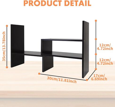 منظم الجرف المكتبي Shellkingdom ، أرفف سطح المكتب على شكل H ، رف زاوية سطح المكتب القابل للتعديل ، رف تخزين رف الكتب وديكور المقصورة للمكتب ، الطاولة ، المدرسة ، المكتب ، منظم مكتب المسكن - الأسود in Kuwait