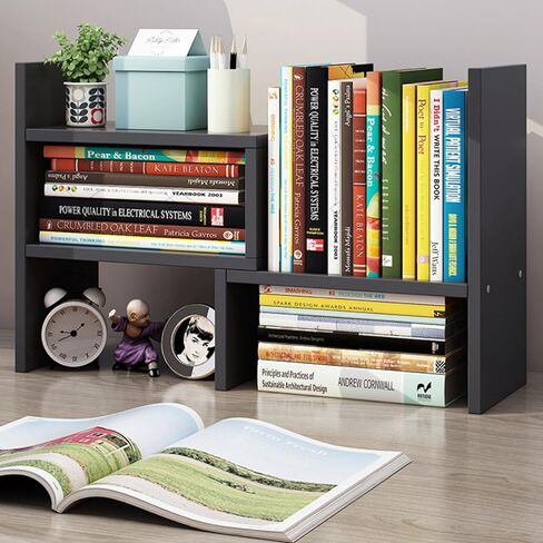 منظم الجرف المكتبي Shellkingdom ، أرفف سطح المكتب على شكل H ، رف زاوية سطح المكتب القابل للتعديل ، رف تخزين رف الكتب وديكور المقصورة للمكتب ، الطاولة ، المدرسة ، المكتب ، منظم مكتب المسكن - الأسود in Kuwait