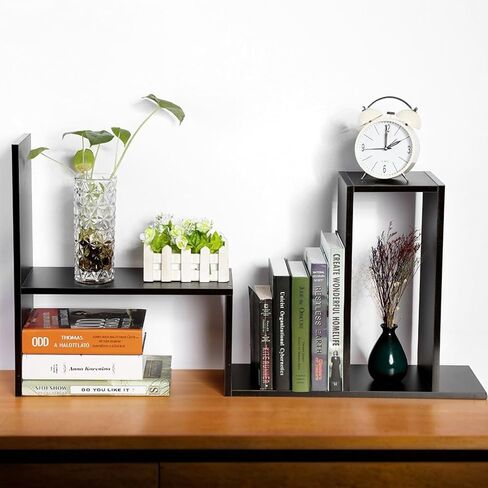 منظم الجرف المكتبي Shellkingdom ، أرفف سطح المكتب على شكل H ، رف زاوية سطح المكتب القابل للتعديل ، رف تخزين رف الكتب وديكور المقصورة للمكتب ، الطاولة ، المدرسة ، المكتب ، منظم مكتب المسكن - الأسود in Kuwait