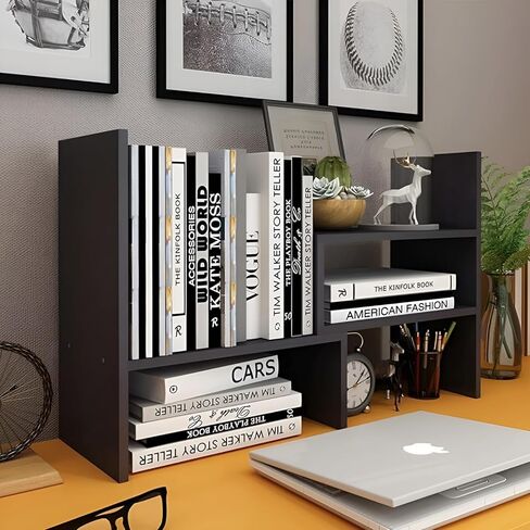 منظم الجرف المكتبي Shellkingdom ، أرفف سطح المكتب على شكل H ، رف زاوية سطح المكتب القابل للتعديل ، رف تخزين رف الكتب وديكور المقصورة للمكتب ، الطاولة ، المدرسة ، المكتب ، منظم مكتب المسكن - الأسود in Kuwait