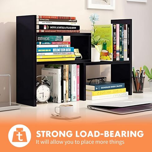منظم الجرف المكتبي Shellkingdom ، أرفف سطح المكتب على شكل H ، رف زاوية سطح المكتب القابل للتعديل ، رف تخزين رف الكتب وديكور المقصورة للمكتب ، الطاولة ، المدرسة ، المكتب ، منظم مكتب المسكن - الأسود in Kuwait