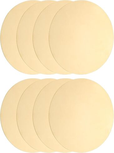 uxcell 2Pcs Brass Round Plate, 0.06"(1.5mm) Thick 2"(50mm) Dia H62 Brass Round Disc Blank Round Metal Sheet Copper Circle Disc for Metal Stamping DIY Crafts in Kuwait