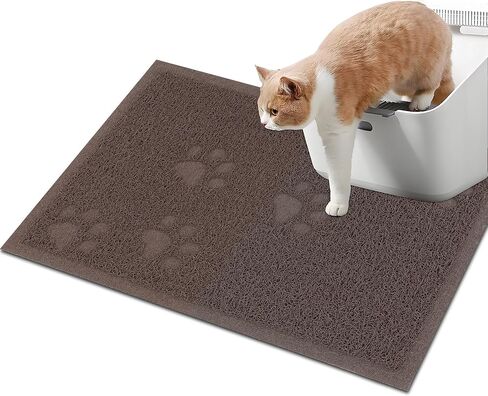 Darkyazi Cat Sterter Box Mat for Floor Strapping Lacking Packing Non-Slip ، والتحكم في الانتثار ، ونظيفة سهلة ، ومقاومة للماء ، وليخون على الكفوف (23.5 "× 15.75" ، الأزرق الفضي) in Kuwait