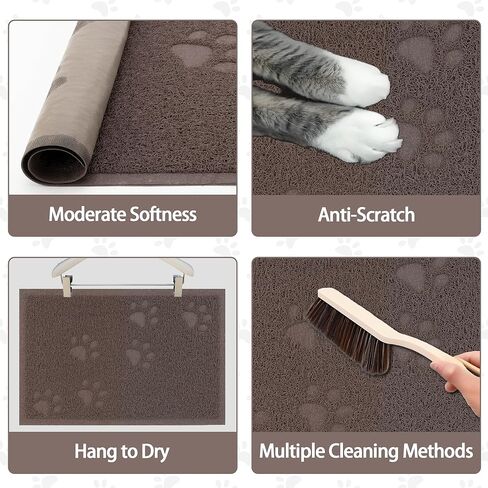 Darkyazi Cat Sterter Box Mat for Floor Strapping Lacking Packing Non-Slip ، والتحكم في الانتثار ، ونظيفة سهلة ، ومقاومة للماء ، وليخون على الكفوف (23.5 "× 15.75" ، الأزرق الفضي) in Kuwait