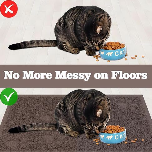Darkyazi Cat Sterter Box Mat for Floor Strapping Lacking Packing Non-Slip ، والتحكم في الانتثار ، ونظيفة سهلة ، ومقاومة للماء ، وليخون على الكفوف (23.5 "× 15.75" ، الأزرق الفضي) in Kuwait