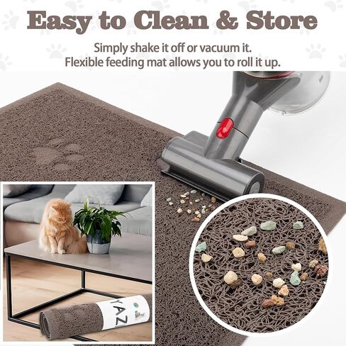 Darkyazi Cat Sterter Box Mat for Floor Strapping Lacking Packing Non-Slip ، والتحكم في الانتثار ، ونظيفة سهلة ، ومقاومة للماء ، وليخون على الكفوف (23.5 "× 15.75" ، الأزرق الفضي) in Kuwait